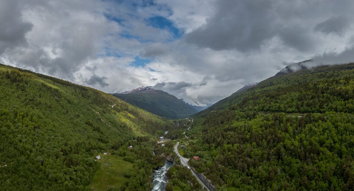 Åndalsnes, Norway, Romsdal Valley, Trollstigen Gjestegård, Trollveggen